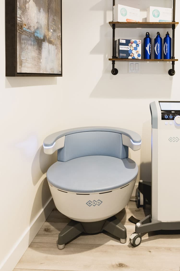 The Emsella chair in a YNC treatment room